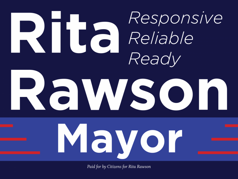 Rita Rawson for Mayor campaign sample by liberty bell 