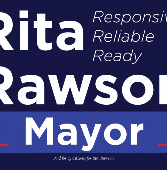 Rita Rawson for Mayor campaign sample by liberty bell 